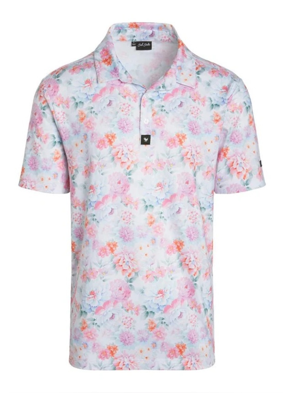 Bad Birdie Bloom Floral Polo in Pastel Pink and Light Blue